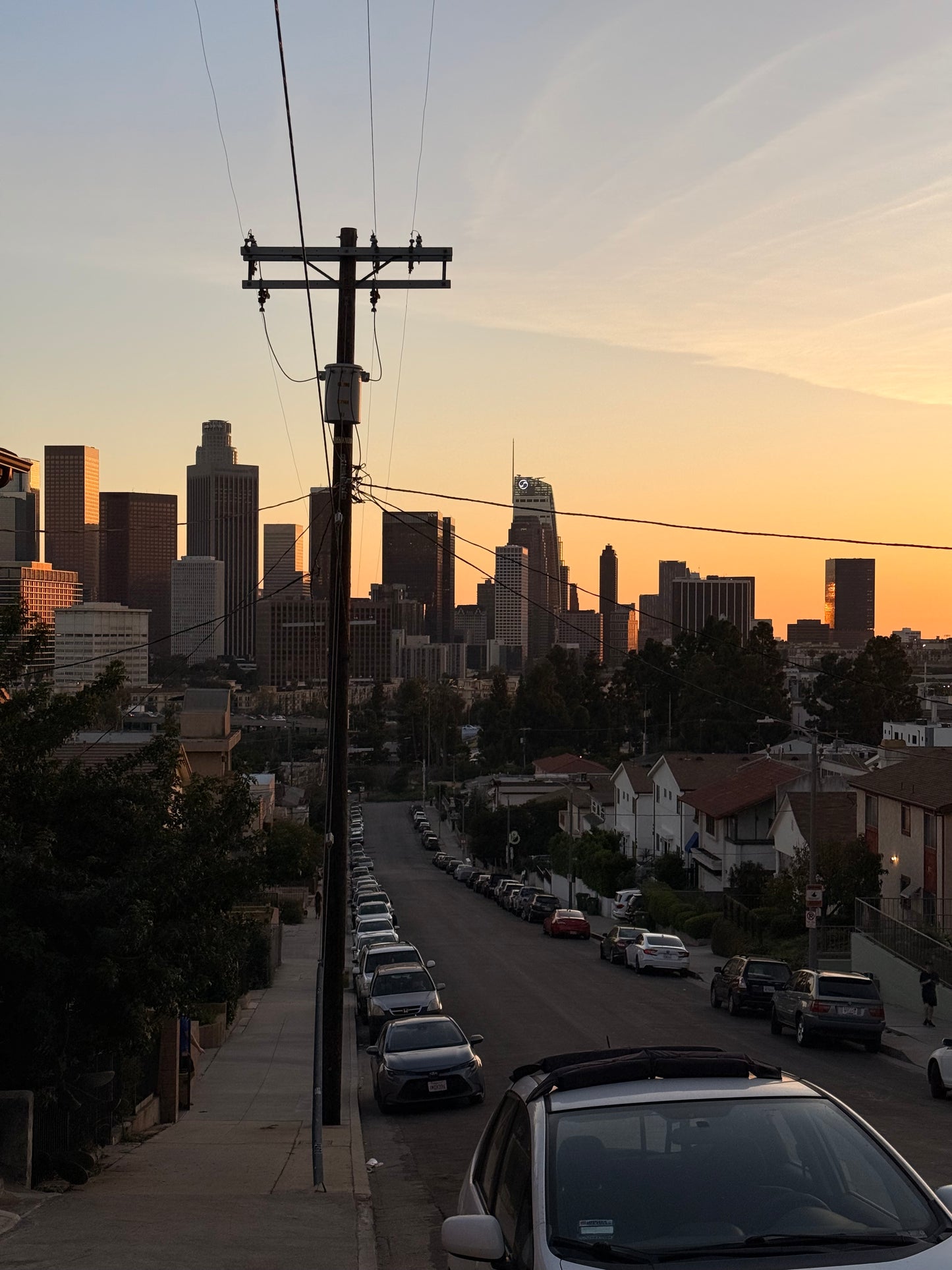 Downtown LA Street Sunset – Phone Wallpaper
