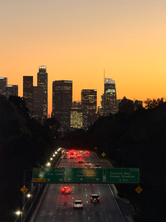 Los Angeles Downtown Sunset Drive – Phone Wallpaper