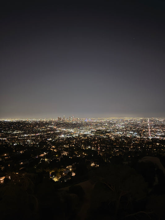LA Night Skyline Glow Phone Wallpaper