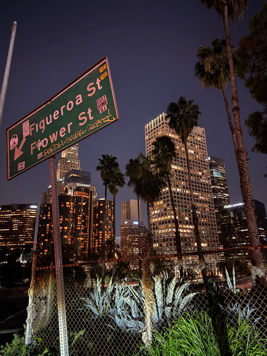 Downtown LA Streetsign Nights Phone Wallpaper