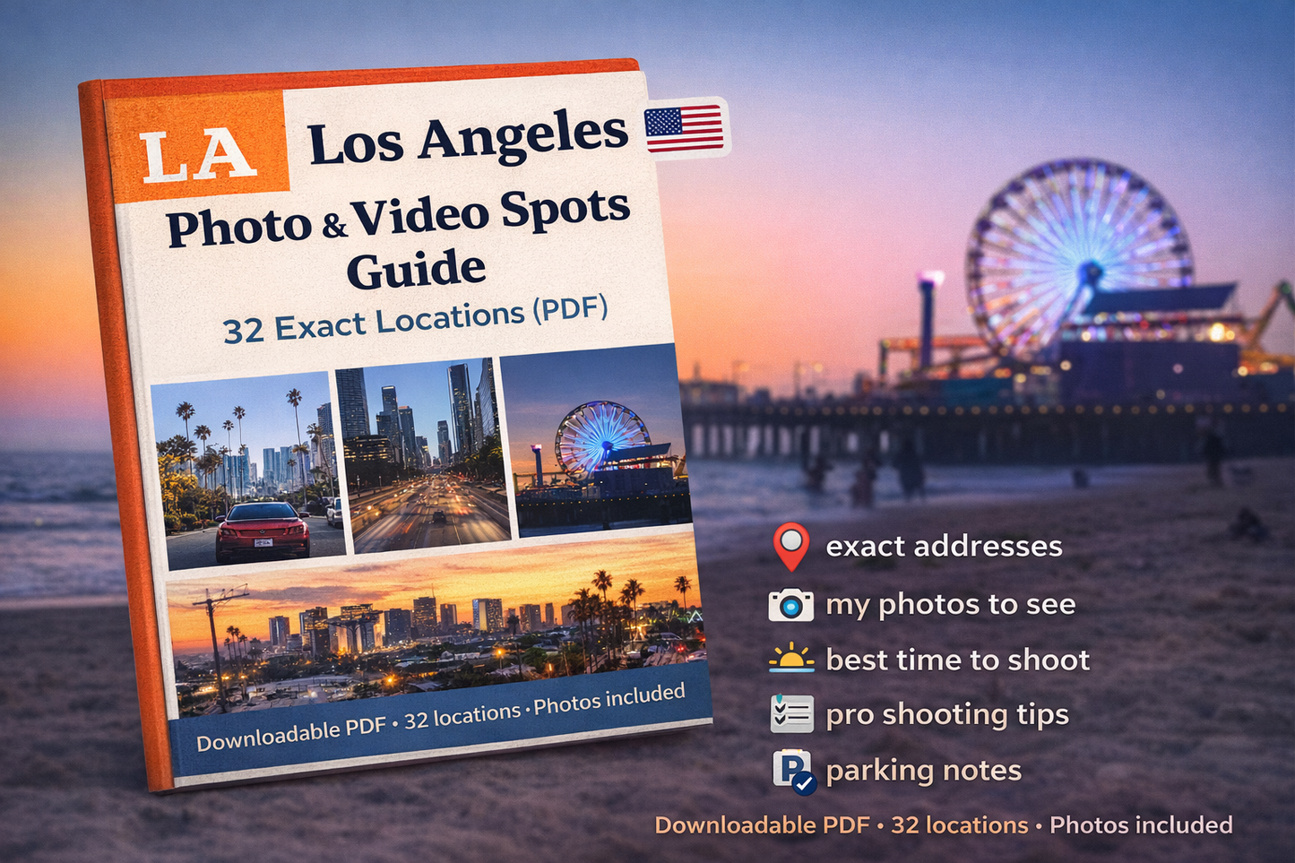 🇺🇸 Los Angeles  Photo & Video Spots Guide  32 Exact Locations (PDF) 🇺🇸 English version